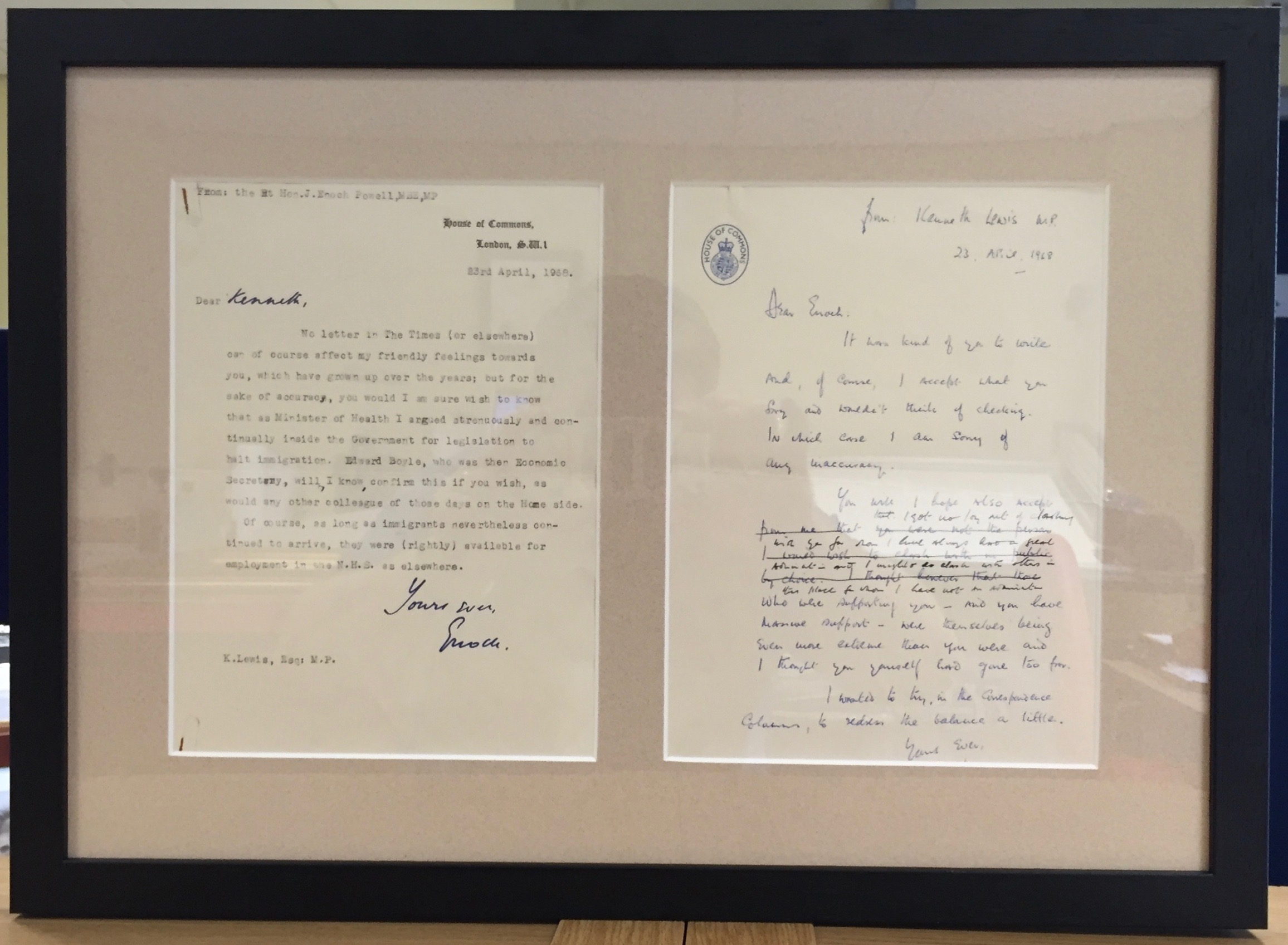 Rt Hon Enoch Powell Letters